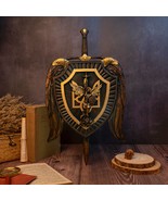  Archangel Michael Shield and Holy Sword Wood Sculpture - $162.18 CAD+