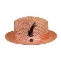 Men's Summer Spring Braid Straw style Hat by BRUNO CAPELO JULIAN JU903 Peach image 2