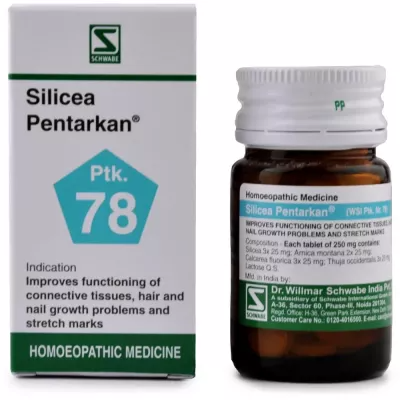 Dr Willmar Schwabe India Homoeopathic Silicea Pentarkan (20gm) Tablets - $9.25