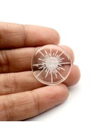 Natural Crystal Healing Chakra God Surya face Symbol Gemstone For Pendant - £9.43 GBP