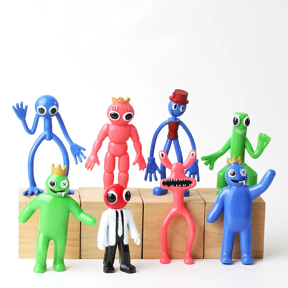 Play RainA Friends Figure Game Doll 6-12Pcs Blue Monster Long Hand Monster Room  - £28.14 GBP
