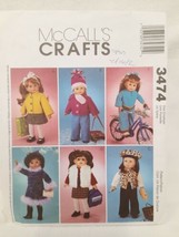 2001 McCall’s Pattern 3474 18&quot; Doll Clothes Jacket Beret Pants Top Skirt... - $4.90