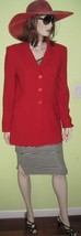 Vintage WOMEN&#39;S Ladies JONES NEW YORK Red Blazer Coat Jacket Sz 8 Made i... - £36.05 GBP