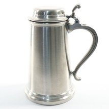 Americana Pewter VTG Satin Finish Beer Stein Flip Top Lid Mug Tankard 282 25 3 - $71.38