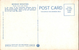 Vtg Postcard Illinois Chicago Michigan Boulevard North Lake Street Early Scene - £5.57 GBP