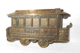 Vintage 1979 BBB Baron Belt Buckle Solid Brass Trolley Rail Car Union Line - £23.67 GBP