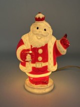 Vintage Harett Gilmar Plastic 7&quot; King Santa Claus Bank with Light - Works - £37.89 GBP