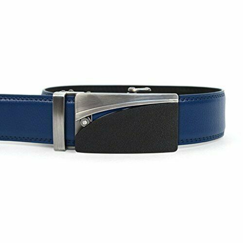 Primary image for Men's Genuine Leather Belt W/ Removable Ratchet Sliding Belt Buckle - Navy XS(30