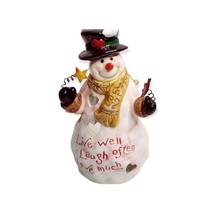 Kurt Adler Christmas Ceramic Live Laugh Love Happy Snowman Candle Holder... - $144.47 MXN