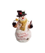 Kurt Adler Christmas Ceramic Live Laugh Love Happy Snowman Candle Holder... - $11.10 CAD