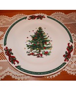 Christmas Tree Plate Decorative Holiday Serving - Christmas Village - $10.00