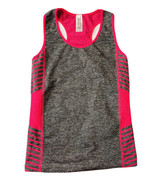 Women&#39;s Pink Gray Compression Racer Back Tank Athletic Top One Size Shap... - $10.88