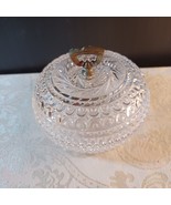 Vintage Pressed Glass Round Candy / Trinket Dish with Metal Handle on Lid - $203.36 MXN
