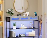 With Led Light, Entryway Table With Storage Drawers &amp; Shelves, Narrow Lo... - $259.99