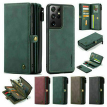 For Samsung Galaxy S21/S21 Plus/Ultra Leather wallet FLIP MAGNETIC case cover - £59.70 GBP