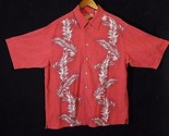 Caribbean Silk Blend Hawaiian Camp Shirt Floral Men&#39;s LARGE Coconut Butt... - $14.80