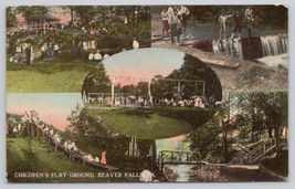 Postcard Children&#39;s Play Ground Beaver Falls Pennsylvania Multi-view ca.... - $4.75