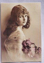 1992 England Continental Postcard &quot; A Gift of Roses &quot;  pretty girl - £14.04 GBP