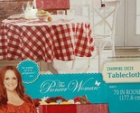 The Pioneer Woman Charming Check Tablecloth 70” Round, Red/White, Farmho... - $24.74