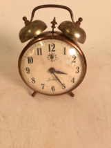 Vintage Peg Leg Alarm Clock, Copper, Robert Shaw, Running, C-03 - $35.19