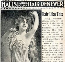 Halls Sicilian Hair Renew 1897 Advertisement Victorian Hygiene Hair Care... - $18.07 CAD