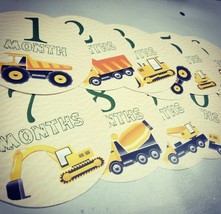 Monthly baby stickers. Work vehicles month sticker. Construction bulldozer crane - £6.31 GBP