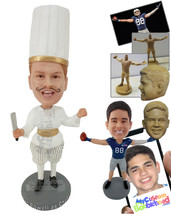Personalized Bobblehead Master Chef With His Long Hat And Uniform - Careers &amp; Pr - £73.18 GBP