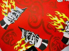 BURGUNDY RED FLAMING SKULL IN TOPHAT &amp; DICE TRIBAL BIKER BANDANA SCARF H... - $4.50
