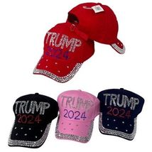 &quot;Trump 2024&quot; Bling Hat Womens Ladies Girls Many Colors New! - £13.33 GBP