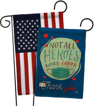 Thank You All Heroes Burlap - Impressions Decorative USA Applique Garden Flags P - £27.50 GBP