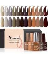 VENALISA 12 Pcs 7.5ml Gel Nail Polish Set -Summer Nude Pink Brown Gel Po... - £36.14 GBP+