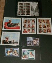 James Dean Actor Famous Celebrity Souvenir Stamp Set MNH - £43.96 GBP