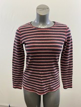 Northern Reflections Women&#39;s Small Red Black Striped Top Cotton Blend Ro... - $11.77