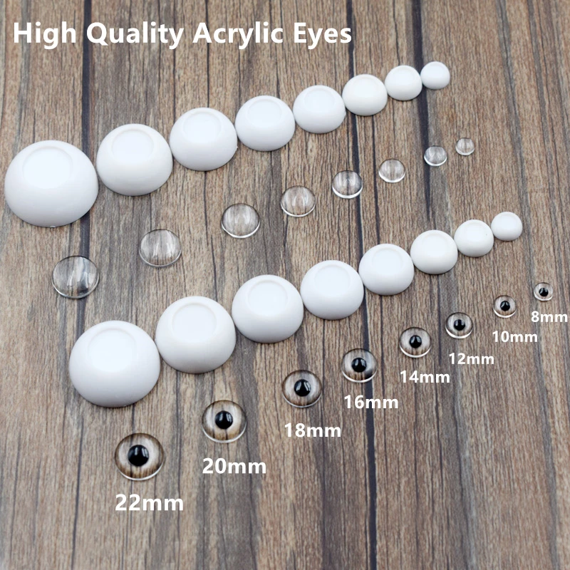 4 Pairs High Quality Half Round Acrylic BJD Doll Eyes 8mm 10mm 12mm 14mm 16mm - £12.13 GBP+