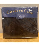 Vtg Charter Club Cotton Black Damask Stripe TWIN Duvet Cover 1996 Portug... - $29.69