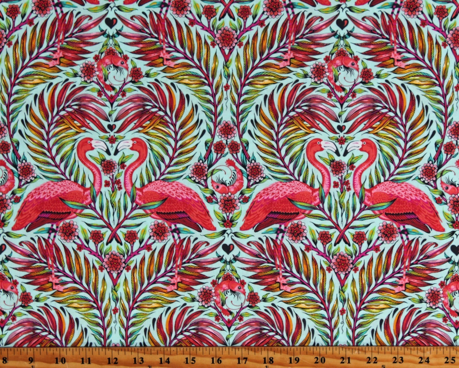 Cotton Tula Pink Flamingos Pretty in Pink Mango Fabric Print by the Yard... - $15.95