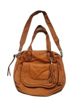 Aimee Kestenberg Soft Leather Handbag Shoulder Bag camel orange tassel crossbody - £61.37 GBP