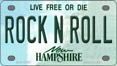 Rock N Roll New Hampshire Novelty Mini Metal License Plate Tag - $14.95