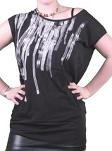 Bench UK da Donna Nero Sterling Cappello Maniche Girocollo T-Shirt BLGA2369 Nwt - £14.93 GBP