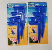 4 Pack Lot of 2 Picnic Blanket Pegs/Ground Stakes Beach Towel  Picnic Blanket - £5.83 GBP