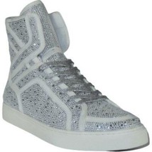Men High Top Shoes By FIESSO AURELIO GARCIA ,Fancy Rhine stones 2402 White image 3