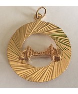Vintage 14K Large Golden Gate Bridge Disk Charm - $454.54 CAD