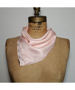 Ashear 18x17&quot; Silk Scarf Baby Pink Vintage Italy Portugal Hand Rolled Sq... - £28.81 GBP