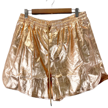 NEW A.L.C. Ryder Womens L Metallix 100% Linen Shorts Rose Gold Drawstrin... - £127.52 GBP