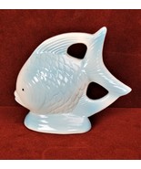 Pottery Ceramic Glazed Blue 5.5&quot; ANGEL FISH Sculpture Figurine Made In B... - £12.66 GBP