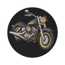 Motorcycle Chenille Patch, Bike Ride, Round Rug - £115.67 GBP