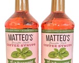 2Pack MATTEO&#39;S Coffee Syrups THIN PEPPERMINT Sugar Free 0 Calories 30 Se... - $26.72