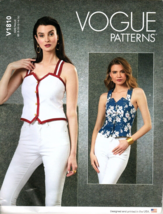 Vogue V1810 Misses Casual Vest Tops Size 8 to 16  Uncut Pattern - £15.49 GBP