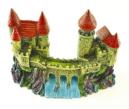 Castle with Weir and Cave Artificial Aquarium Fish Tank Ornament Decoration - £16.25 GBP