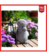 Solar Cat Garden Statue: Unique Outdoor Decor Gift for Moms and Animal L... - $50.48